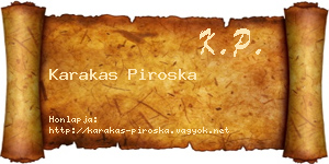 Karakas Piroska névjegykártya